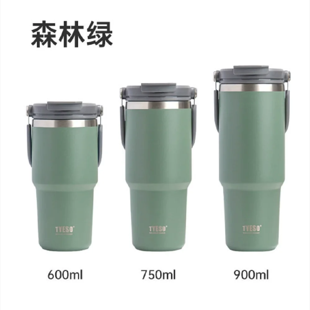 Taishuo Ice King Cup Handheld Double Drink Large Capacity 304 Stainless Steel Insulated Cup with Straw Car Cooling Cup image 5