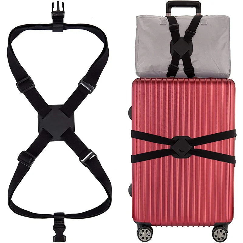 Luggage Strap Elastic Adjustable Suitcase Tie Strapping Tape Luggage Fixing Straps Secure Anti-theft Bundling Belt For Travel