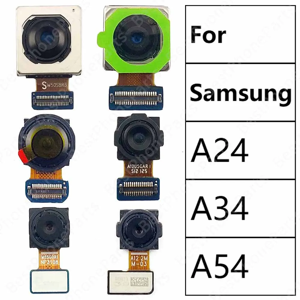 Back Rear Camera For Samsung Galaxy A54 A24 A34 5G A546 A245 A346 Backside Camera Module Mobile Phone Flex Spare Parts