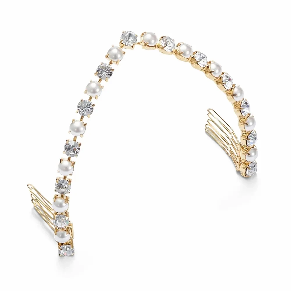 Stonefans Luxury V Shape Hair Comb Wedding Tiara Accessories Elegant Indian Girls Party Bridal Hair Combs Jewelry for Women Gift