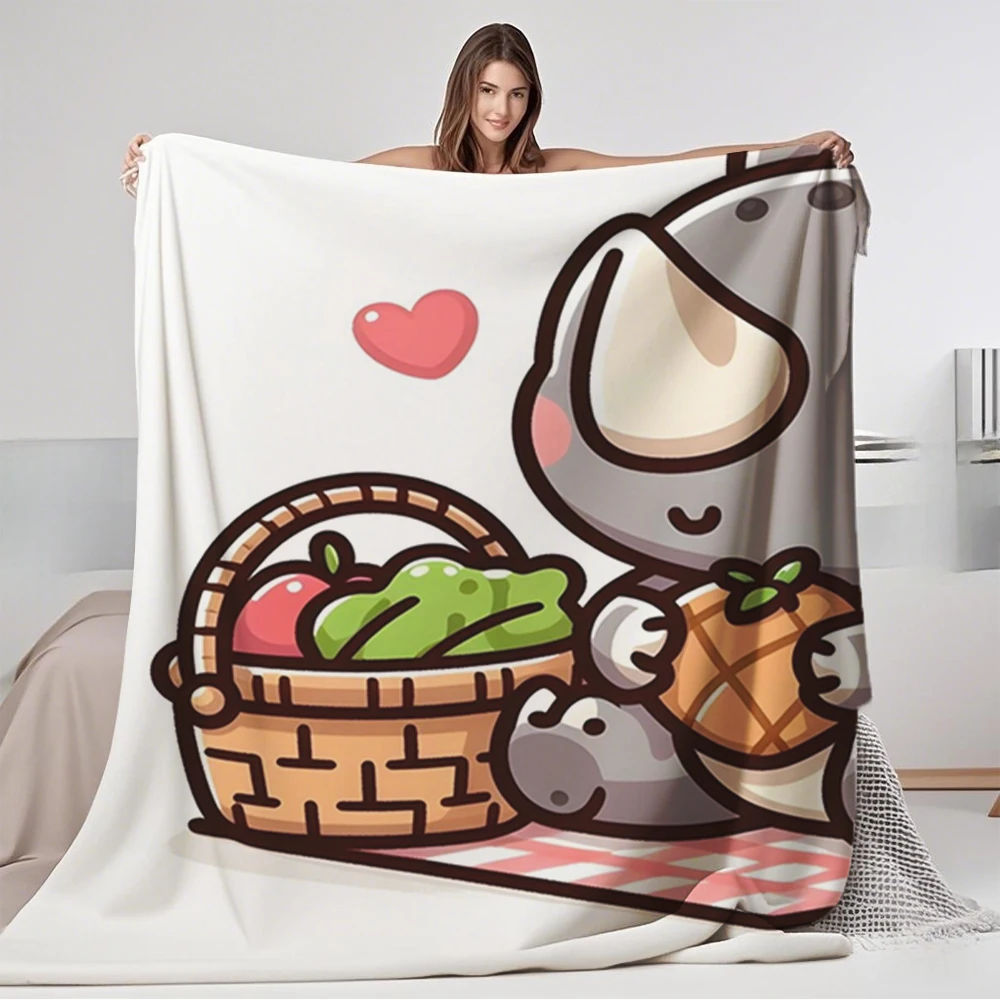 

Cozy Flannel Bed Blanket Kawaii Rhino Having A Simple Modern Throw Comforter Featuring Hypoallergenic Moisture-wicking Blankets