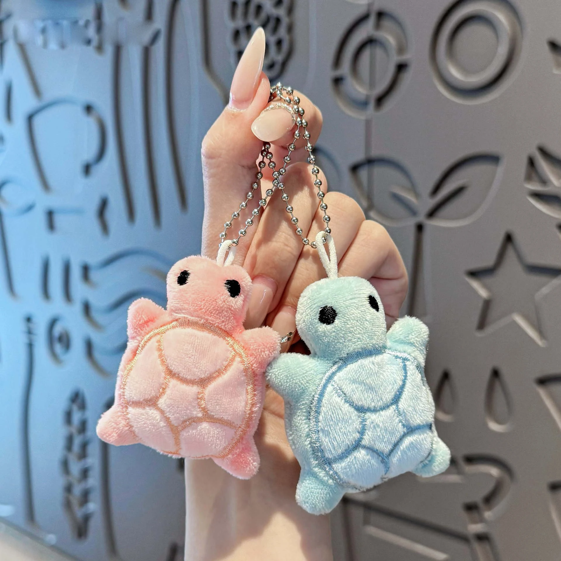 Creative Little Turtle Plush Keychain Pendant Colorful Turtle Doll Toy Keychain Student School Bag Keychain Accessorie Girl Gift