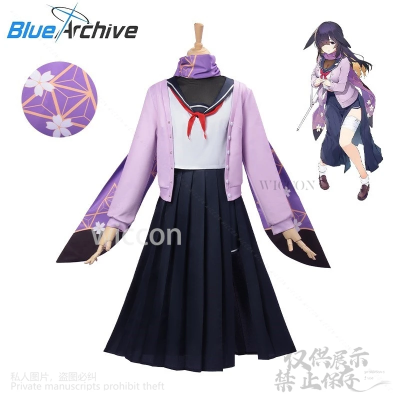 Аниме Ono Tsukuyo Косплей Костюм Игра Синий Архив JK Матросский Костюм Длинное Платье Симпатичный Парик В Японском Стиле Для Девочек Женщин Индивидуальные