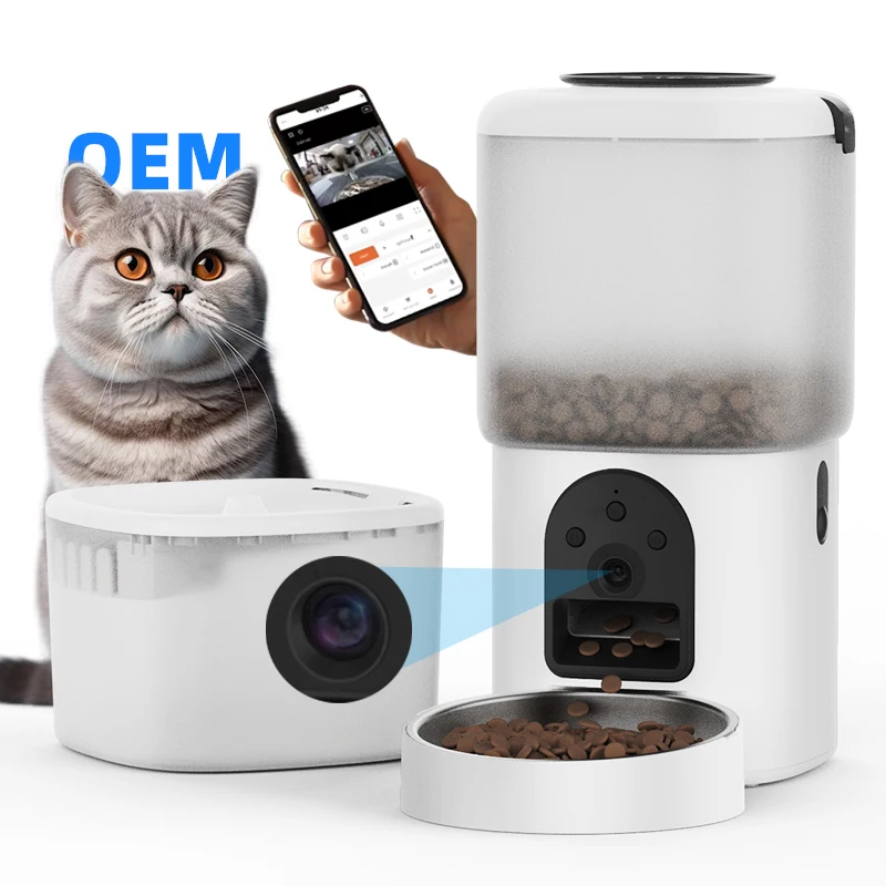 

STLF 4.5L Video Smart Pet Feeder WiFi Tuya App Control Dog Cat Pet Food Dispenser Timed Automatic Pet Feeder With