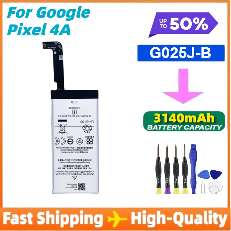

G025J-B Replacement Battery for Google Pixel 4A Pixel4A Phone Batteries+Tools