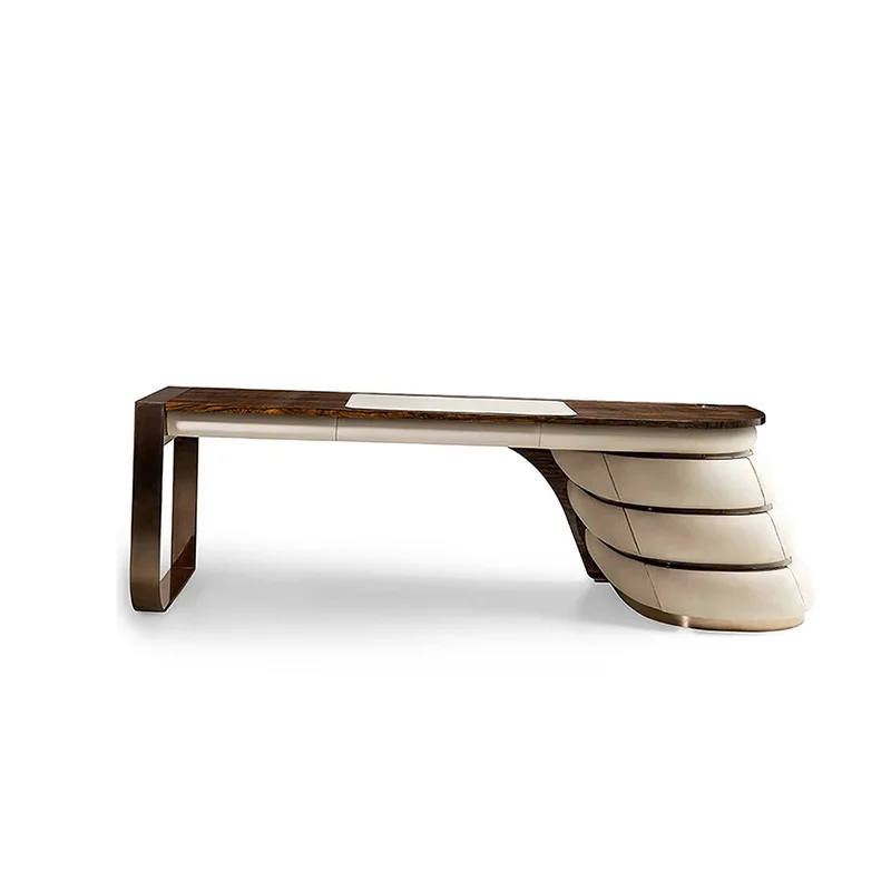 

Solid wood desk light luxury with drawers