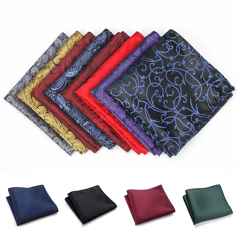 New Pocket Square Handkerchief Paisley Vintage Men British Design Print Business Suit Hanky Breast Scarf Accessories 23*23cm