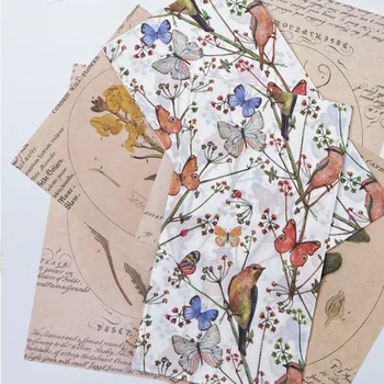 20 ピース/パック 2 層 33*40 センチメートルカラフルな花鳥蝶プリントナプキン長方形紙ナプキン装飾カップ花プレースマット