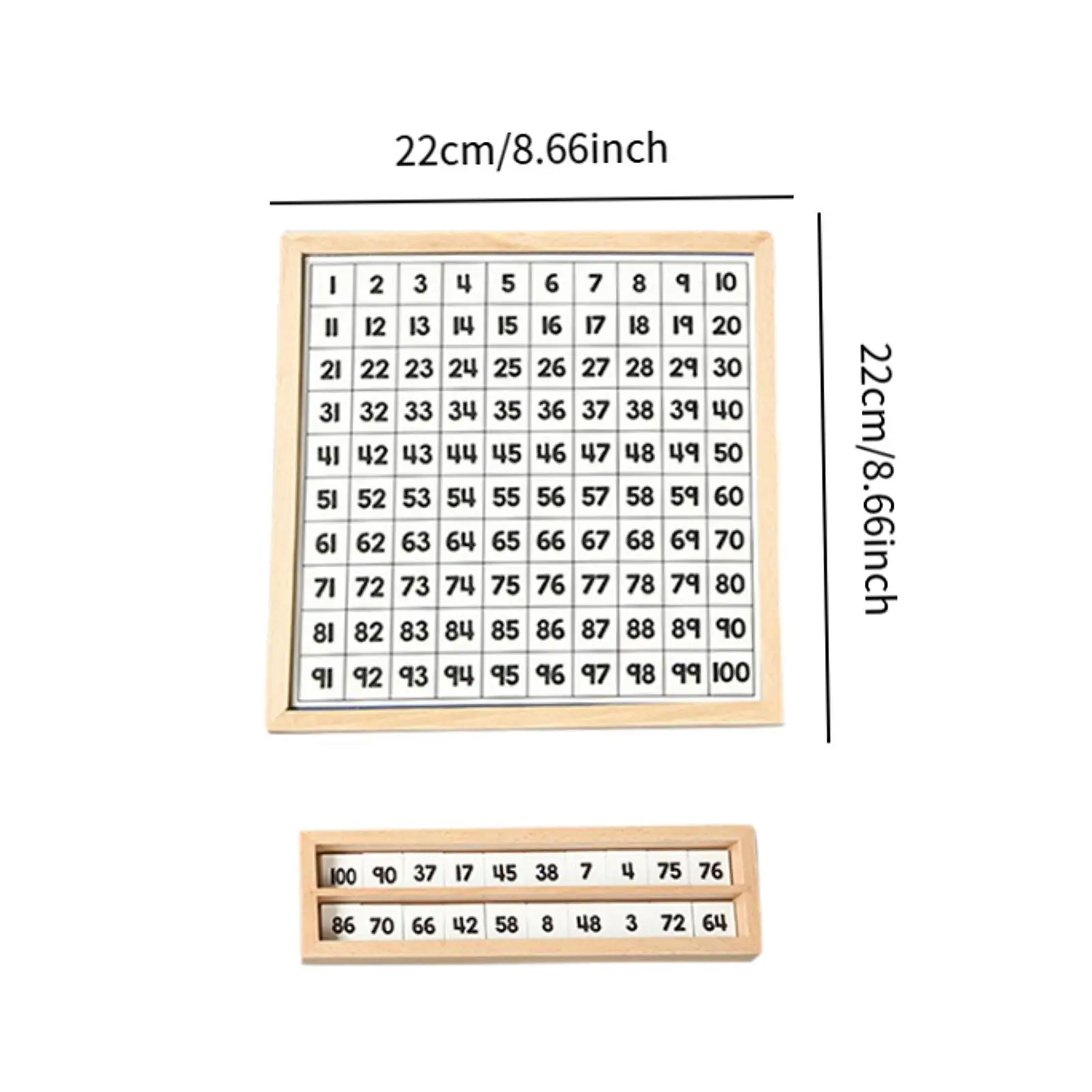 Herramienta de enseñanza de madera para niños, juguete para contar matemáticas, cien tableros