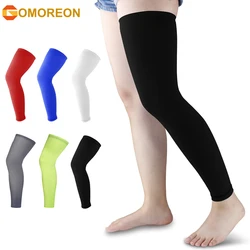 1Pcs Full Leg Sleeves Long Compression Leg Sleeve Knee Sleeves Protect Leg, for Man Women Basketball Cycling Football Running