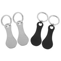 4 Pcs Portable Key Ring Stainless Steel Shopping Cart Token Trolley Tokens For Carts Small Trolley Coin Substitute Car Bag