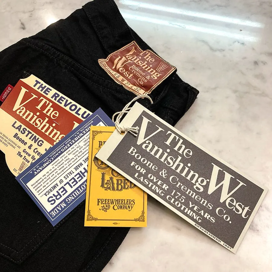 FREEWHEELERS & CO Lotto 601 Jeans da 14 once con orecchie rosse nere del 1951