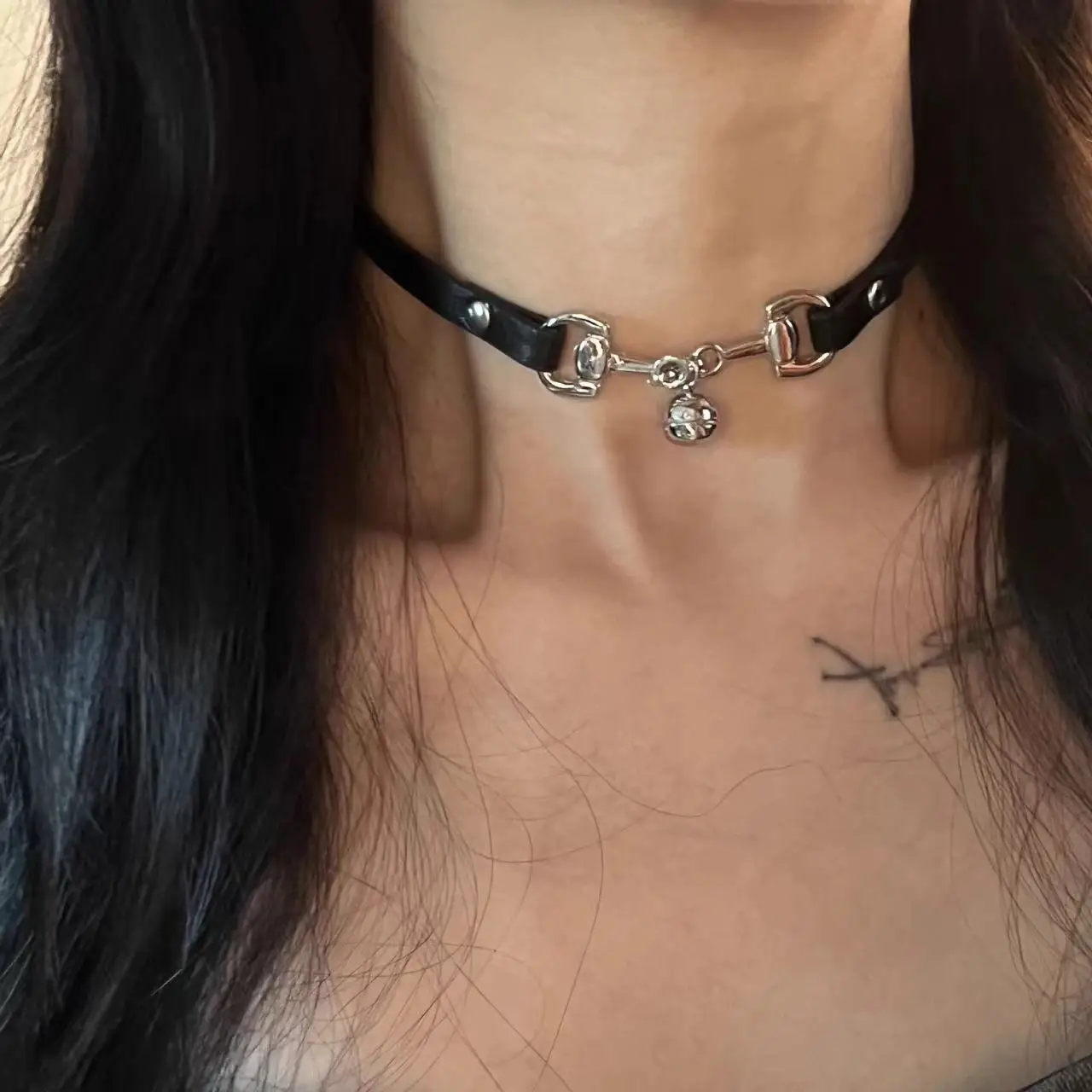 خمر Y2K قلادة للنساء موضة الشرير بولي Leather الجلود المختنق طوق سلسلة مجوهرات القوطي أشياء باردة زوجين اكسسوارات N0485 #4