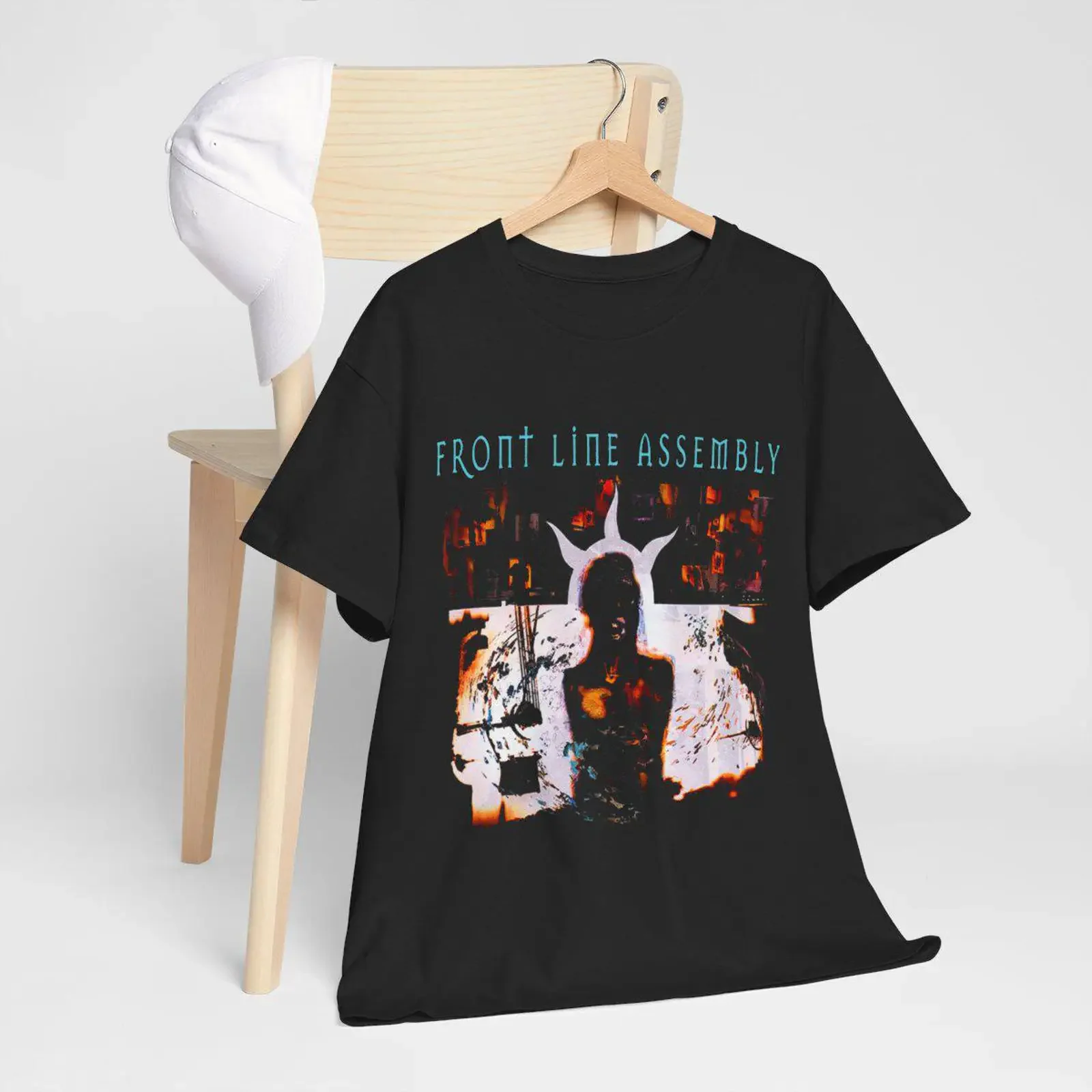 Front Line Assembly Band T Shirt Industrial Rock vintage Washed Comfortable homme Slightly Casual Stylish Soft