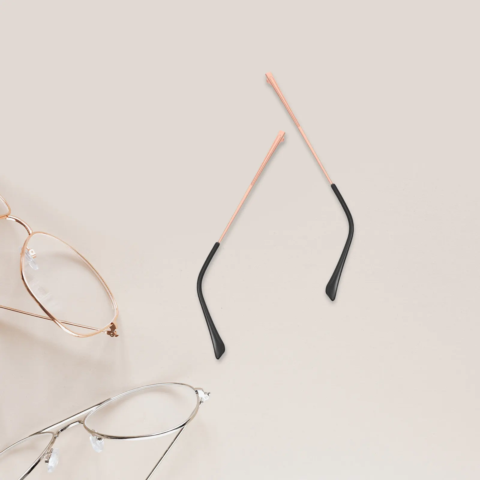 1Pair Black Metal Eyeglass Arms Replacement Universal Temples for Glasses Frames Repair Secure Double Threaded Fit