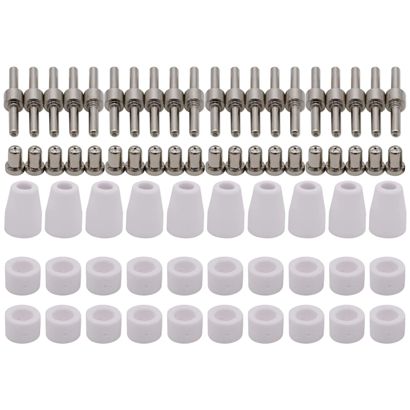 70 قطعة قطع البلازما الشعلة الاستهلاكية قطع تمديد طويل درع كوب 40A PT31 البلازما الشعلة تلميح القطب فوهة