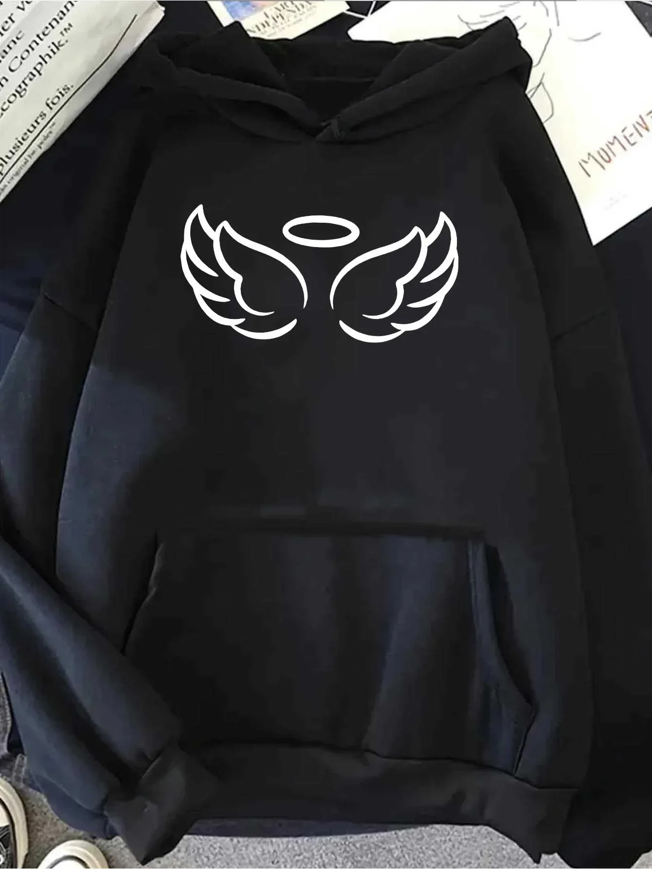 Men's and Women's Plus Size Printed Top, Loose Casual, Soft, Comfortable and Breathable, Outdoor Sports Loose Pullover Hoodie