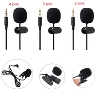 3.5mm Jack lavalier Lapel Tie Clip-on Condenser Collar Microphone for Belt Pack Mic System / Voice Amplifier / Presentations