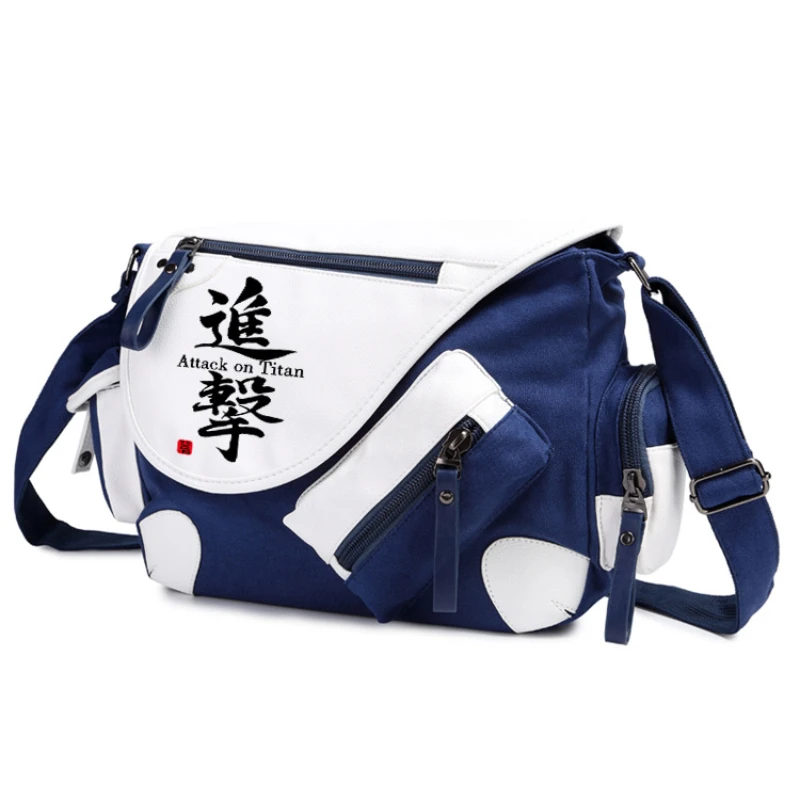 Tas Logo Sayap Kebebasan Raksasa Serangan Anime Baru Tas Warna Kontras Tas Tangan Grosir Tas Bahu Hadiah Pria dan Wanita