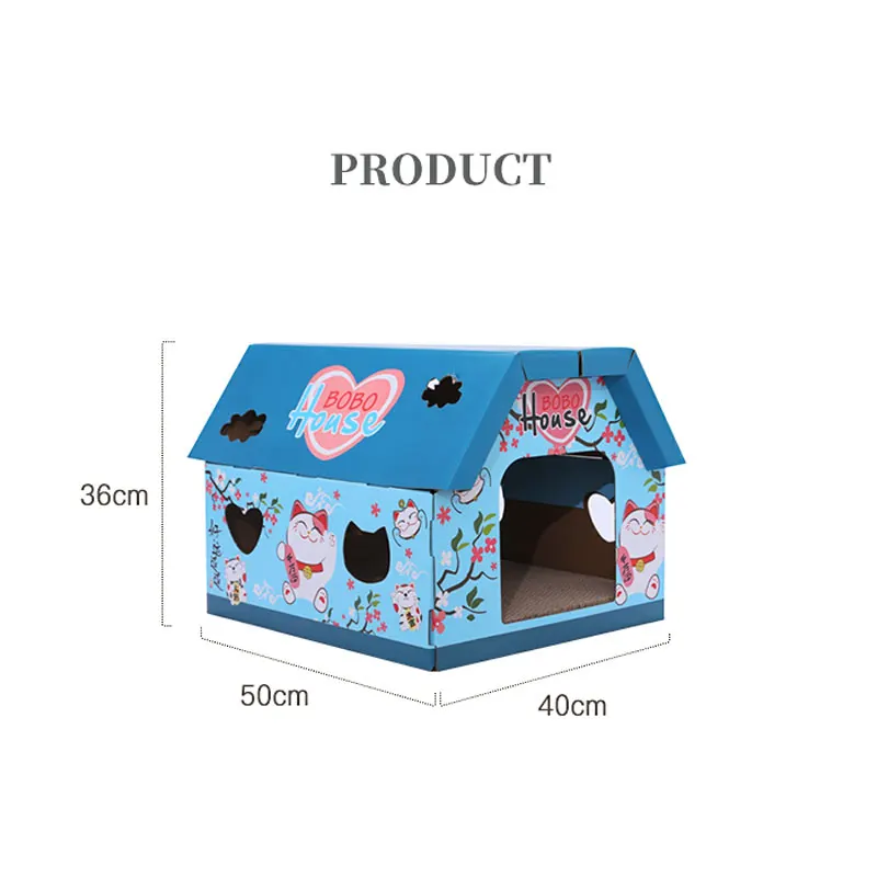 Cat Cardboard Box House Cat Nest Cat Scratch Board Integrated Vertical Box Large Cute Corrugated Paper Claw Grinding Supplies Ca