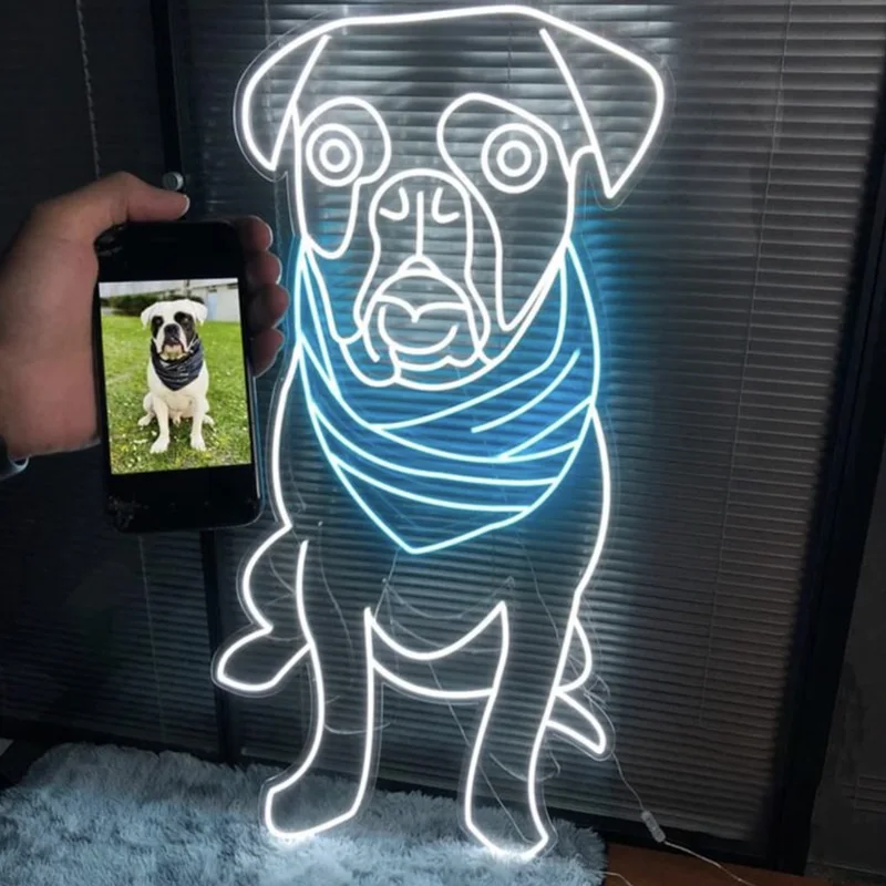 

Factory Make Custom Dog Neon Sign Animal Pet Neon Light Happy Birthday Party Neon Light 12V Led Home Room Shop Decor Gift