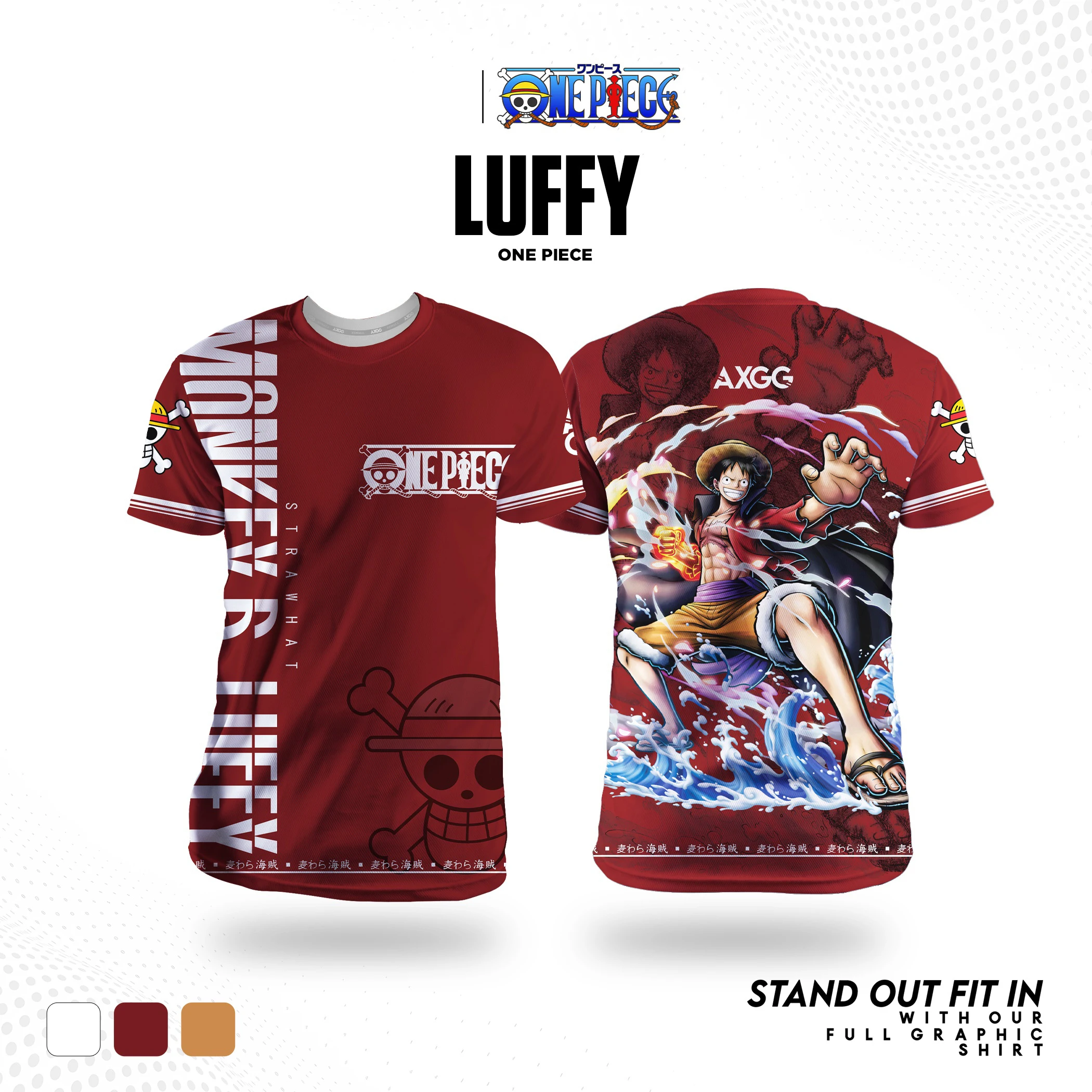 เสื้อยืดลายอนิเมะวันพีซ แบนได ลายทีมโจรสลัดหมวกฟาง สำหรับผู้ใหญ่และเด็ก ไม่ซีดจาง แห้งเร็ว น้ำหนักเบา เหมาะสำหรับฤดูร้อน