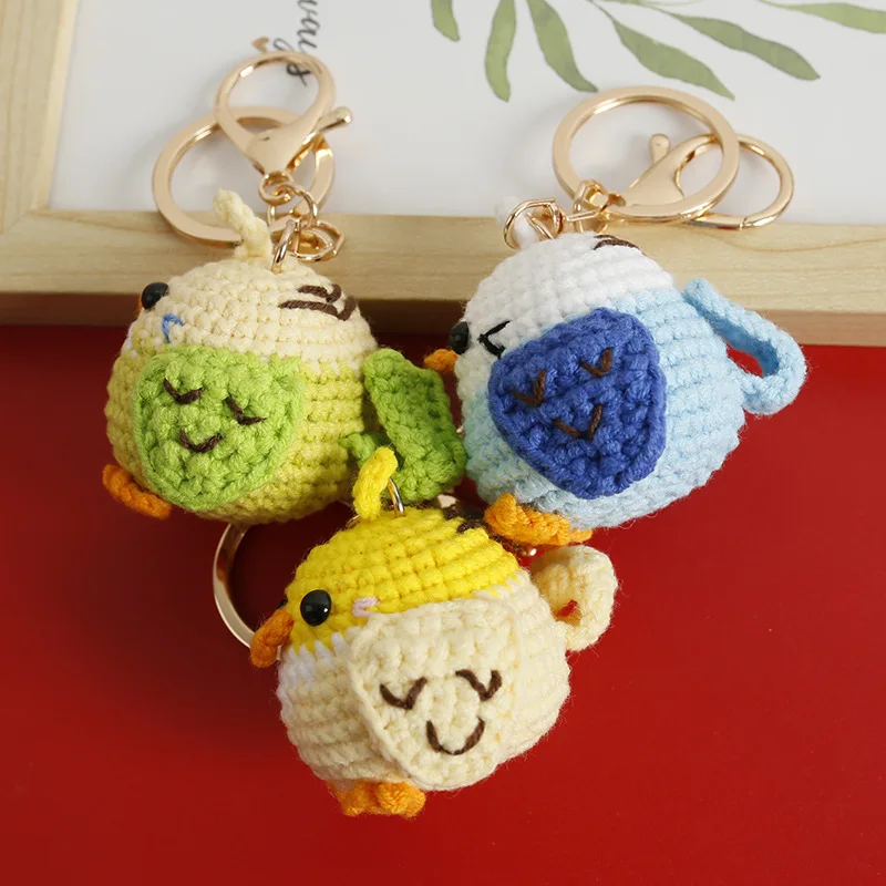 Niedlicher Gehäkelter Vogel-Anhänger Handgewebter Küken-Schlüsselanhänger Kreativer Gestrickter Tier-Schlüsselring Damen-Taschendekoration Geschenk – Detail 4