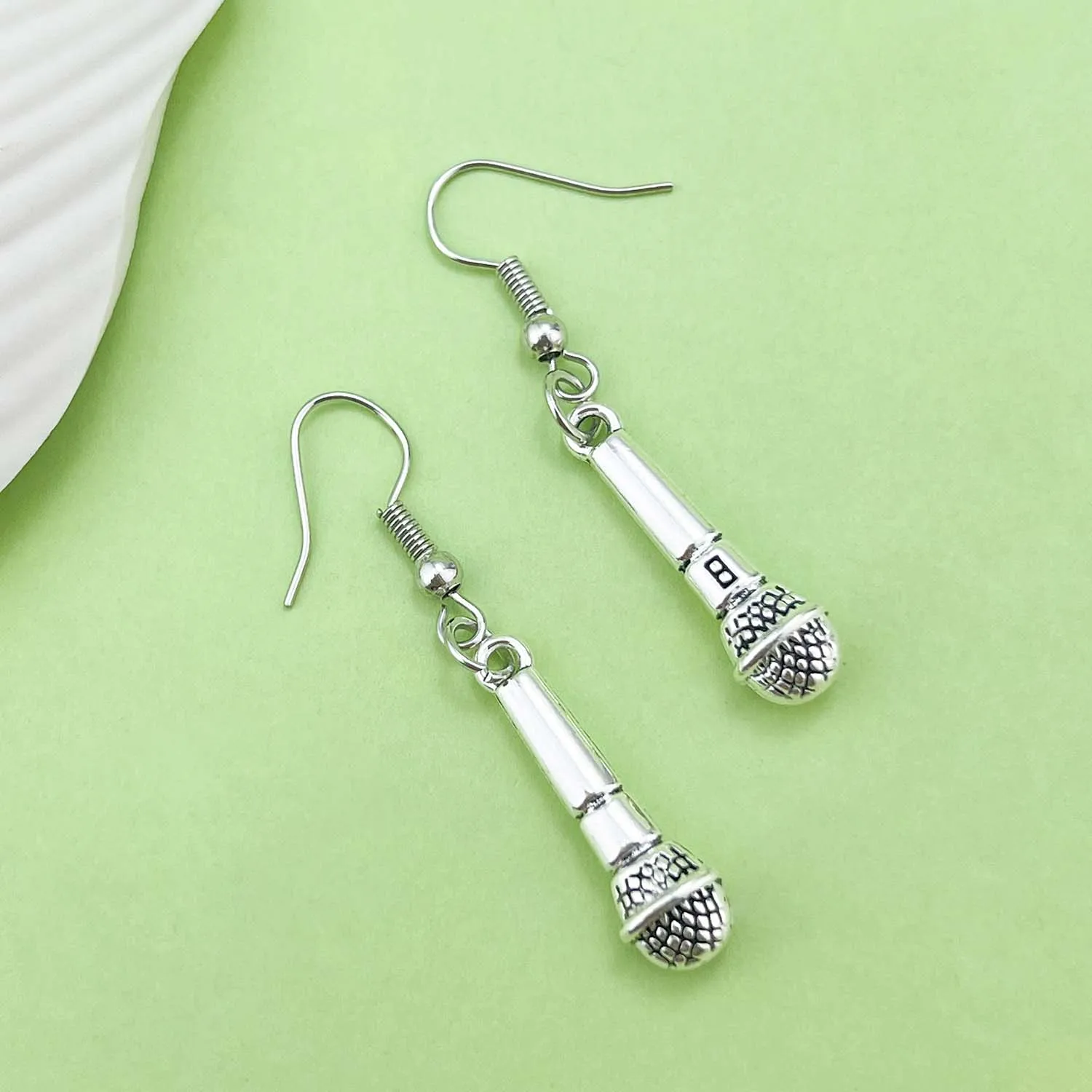 1Pair Rock Music Earrings, Alloy Microphone, Guitar, Organ, Tape Design Drop Earrings, Jewelry Gifts for Women Girls