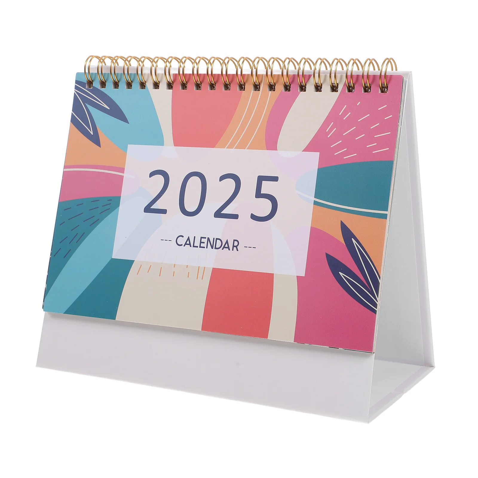 Western Style 2025 Calendar Office Makeup Advent Desk Standing Iron for Paper Flip