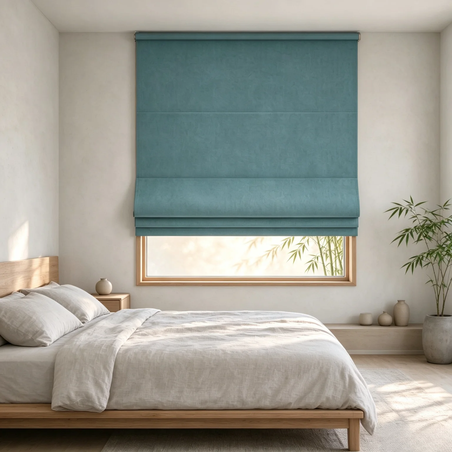 Roman Shades  Blackout Window Curtain, Cord Control Roman Blind for Living Room Bedroom Kitchen, Light Blocking Window Treatment