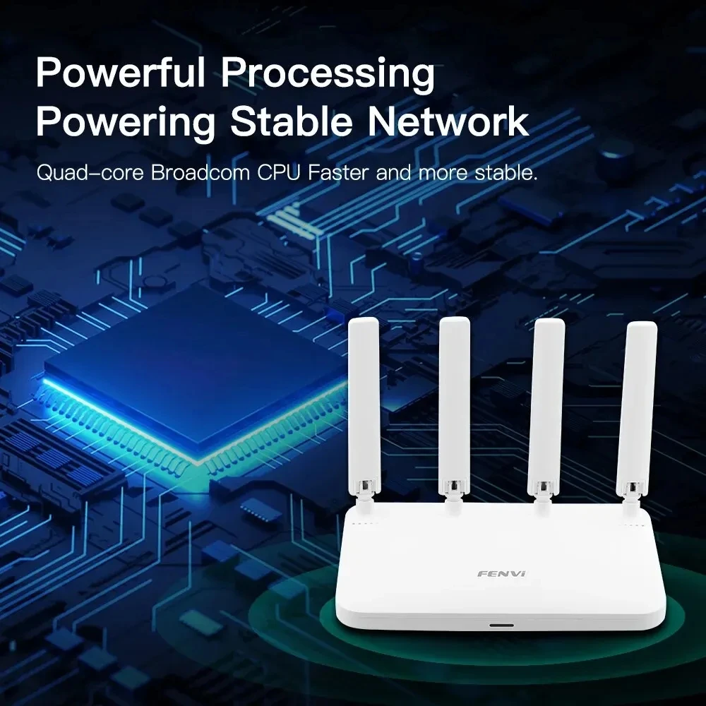 FENVI WIFI 6 AX1800 Wireless Router Dual Band 2.4G&5GHz Gigabit Lan Router MU-MIMO 4 High Gain Antenna Wifi Signal Amplifier