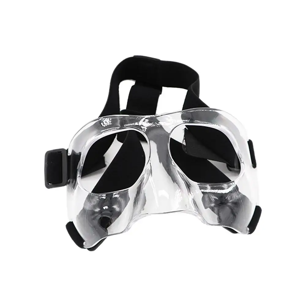 

Women Men Clear Sports Nose Helmet Elastic Strap Adjustable Basketball Mask Anti-collision Sports Face Mask Gym Exercise