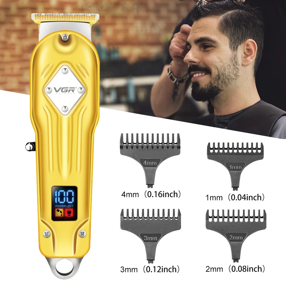 

VGR Rechargeable Professional Hair Clipper Hair Trimmer For Men Shaver Hair Cutting Machine Barber Accessories Cut Machin Beard