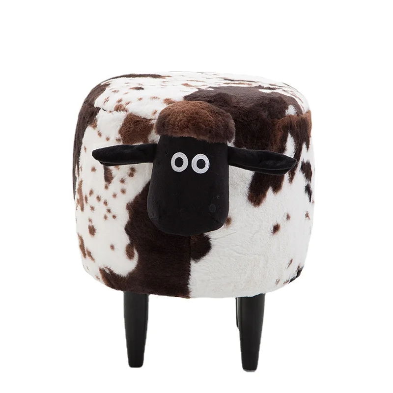 

Sheep Shoe Stool Ottoman Storage Bench Cartoon Animal Washable Footrest Stepping Footstool Pouf Seat Children Furniture