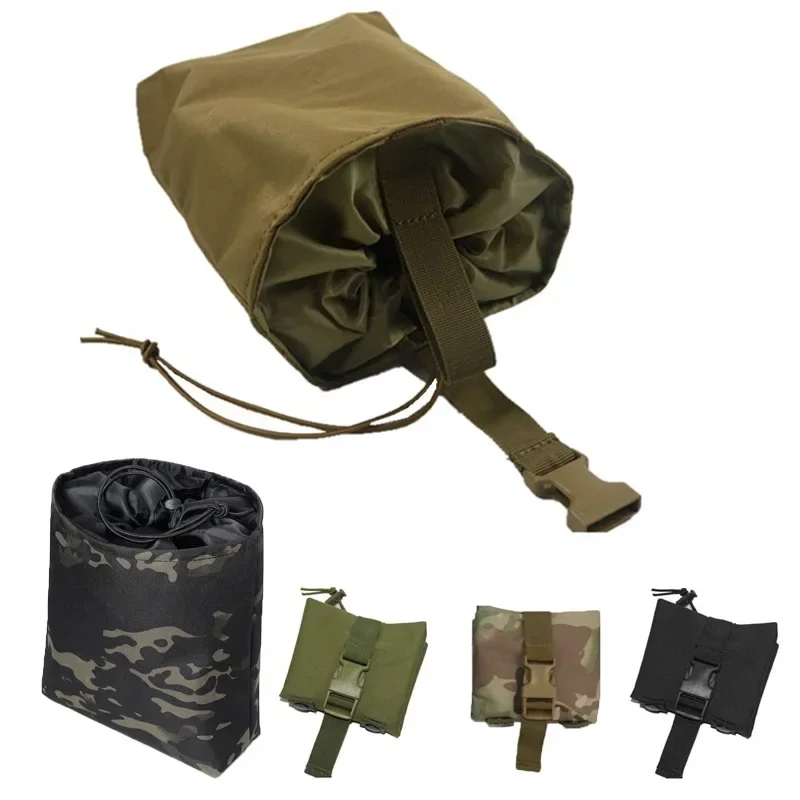 Folding Tactical Molle Drawstring Magazine Dump Pouch Adjustable Utility Belt Fanny Hip Holster Bag Outdoor Ammo Pouch