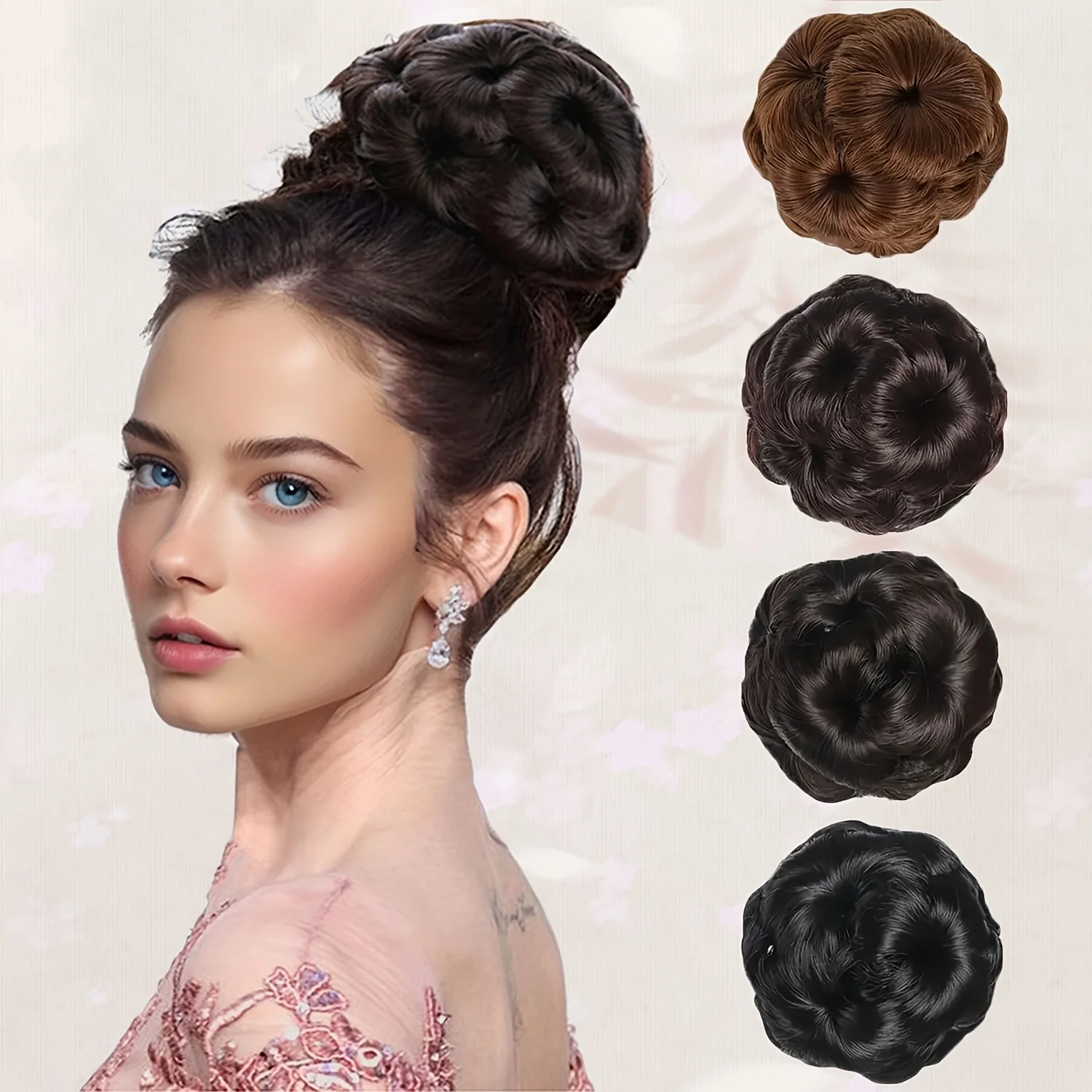 

Elegant Synthetic Hair Bun Clip for Women - Easy-Attach Ponytail & Updo Maker Versatile for Formal Events Daily Use