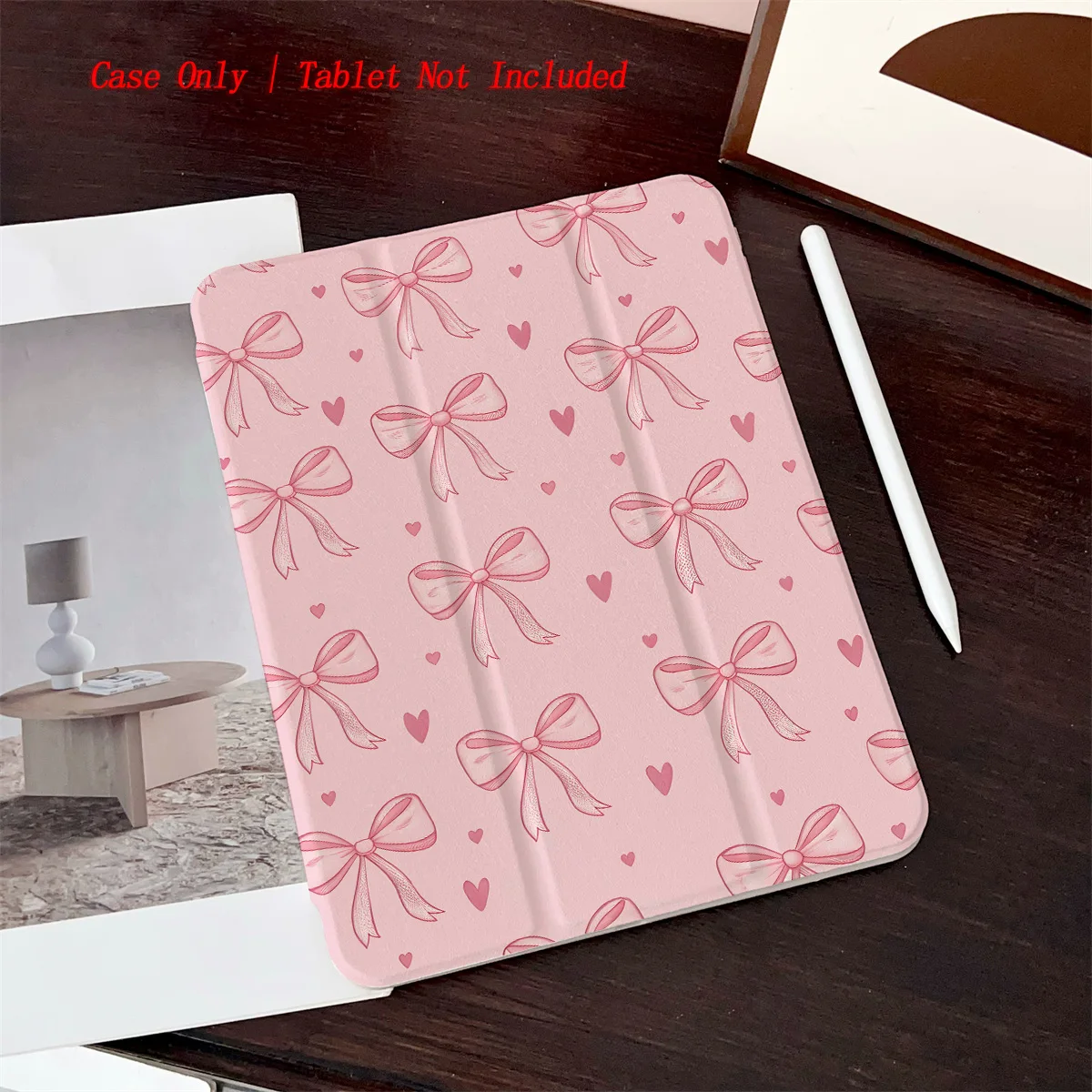 

Sweet All-Pink Design Bowknot & Tiny Hearts iPad Cover For Apple iPad 10.2 10.9 Inch Air 3 Pro 11 Mini 6 Shockproof Case