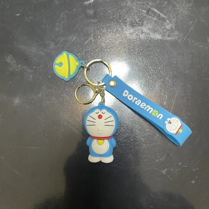 Anime Doraemon keyring Small bell keyring Children toy Anime Accessories Backpack pendant Birthday gift for boys and girls