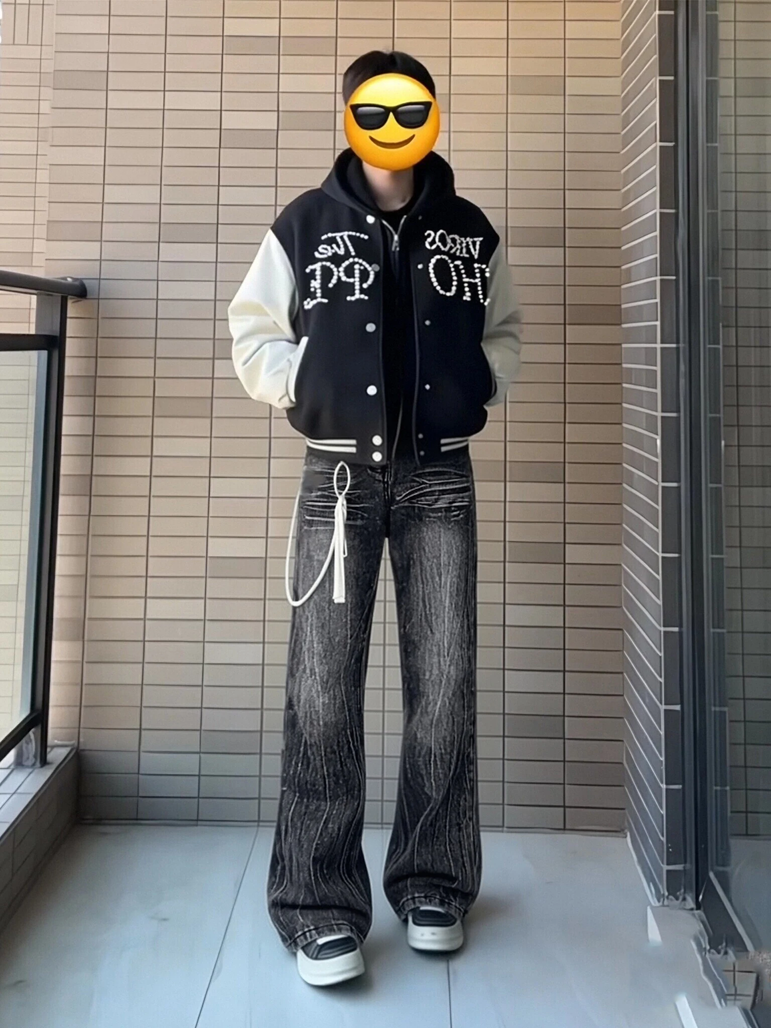 

Мужские джинсы American High Street Vibe с узором молнии, прямые, слегка расклешенные, черные, весенние, в стиле Clean Fit