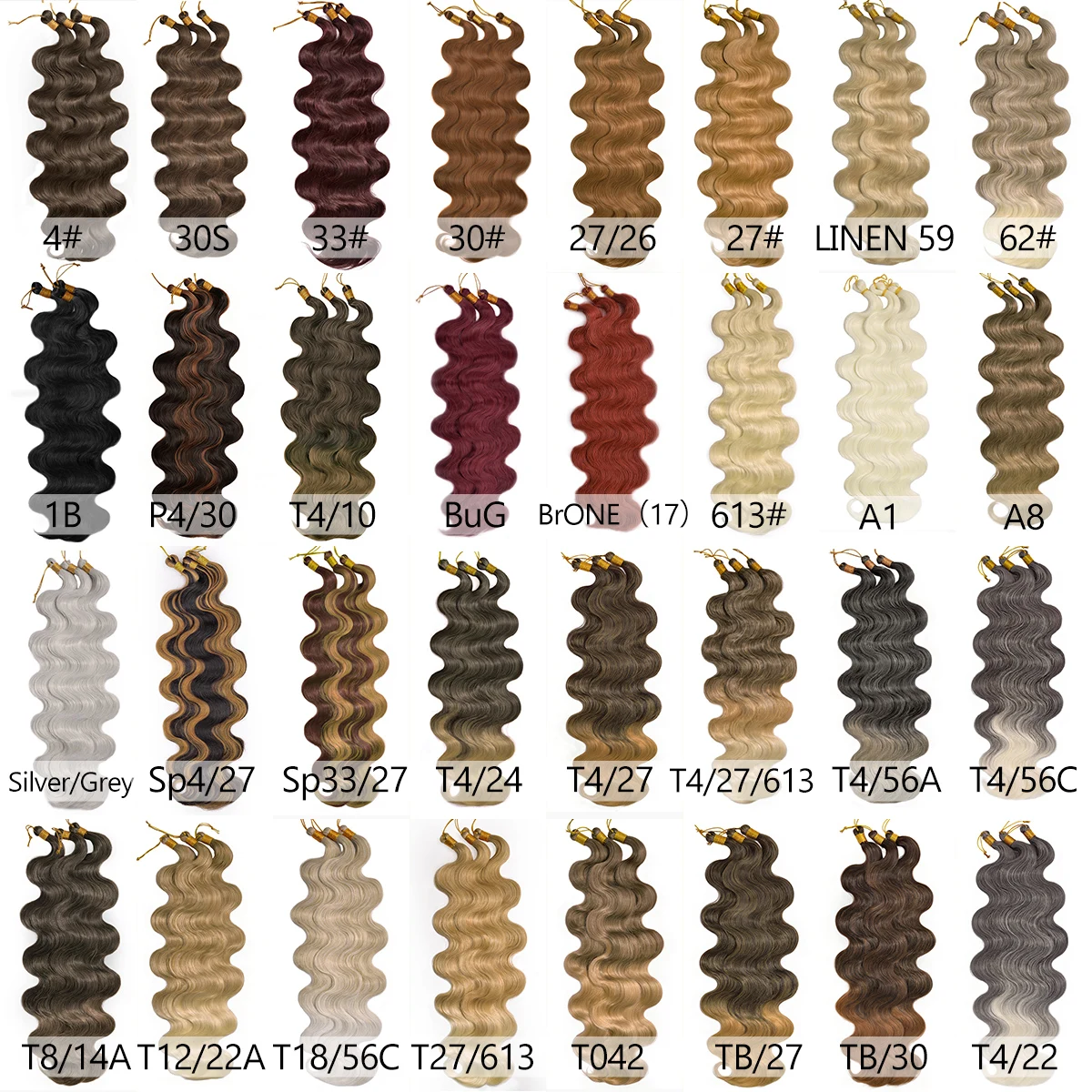 3PCS Synthetic Braiding Hair Bulk 24inch Body Wave Hair Bundles Burgundy Water Wave Crochet Braids Hair Boho Twist Braids
