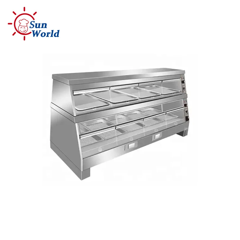 عداد تجاري لرقائق البطاطس الكهربائية KFC معدات المطاعم للوجبات السريعة خزانة عرض لتدفئة الطعام للبيع #4