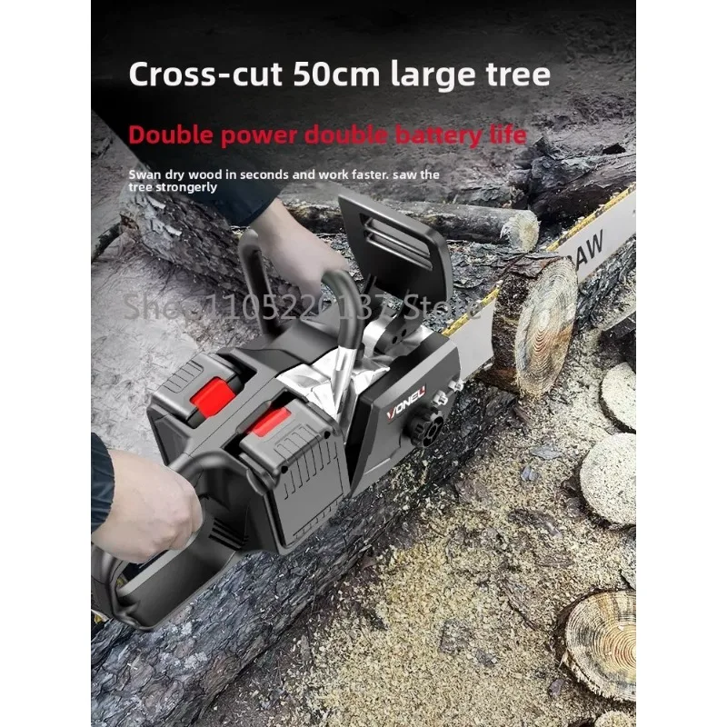 Brushless Lithium Electric Chainsaw Rechargeable Outdoor Small Handheld Saw Firewood Electric Chain Hand Logging Saw