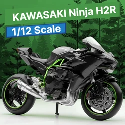 1/12 KAWASAKI H2R Ninja 250 Toy Motorcycle Diecast Metal Model 1:12 Super Sport Racing Sound & Light Collection Gift For Boy Kid