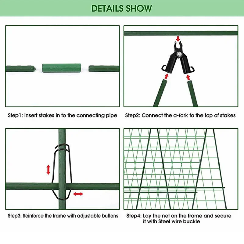 

Металлические складные опоры для овощей, решетка для огурцов, подставка для вьющихся растений, А-образная подставка для огурцов, товары для домашнего сада