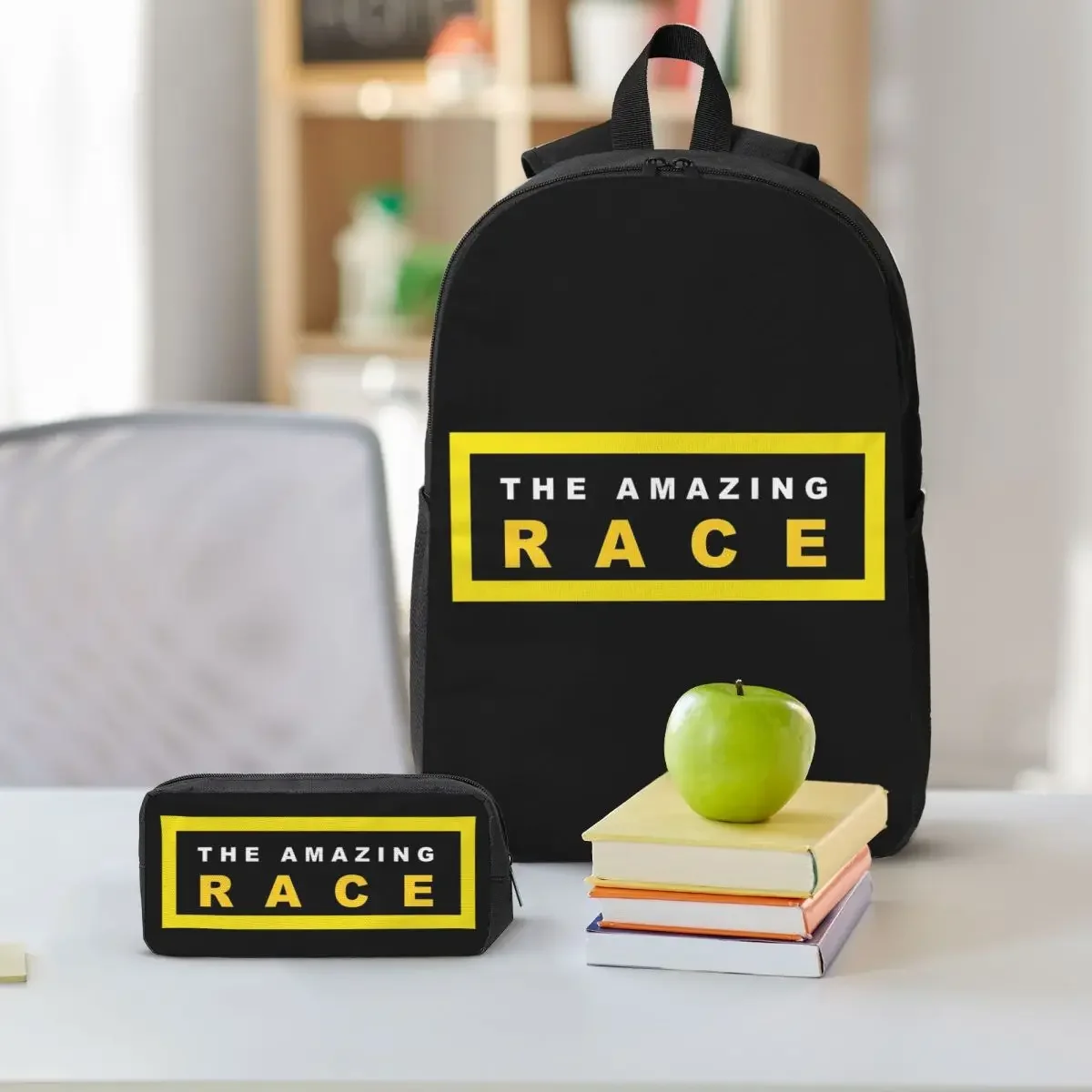 Roudtour Amazing Race Backpack Boys Girls BookBag School Bag Shoulder Bags 3ps Insulated Lunch Bag Pencil Case