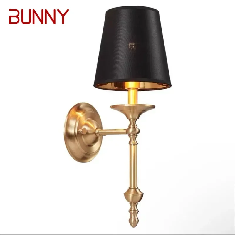 BUNNY Contemporary Brass Wall Lamp American Retro LED Living Room Bedroom Study Room Hotel Villa Model Room Hall Way Aisle Ligh