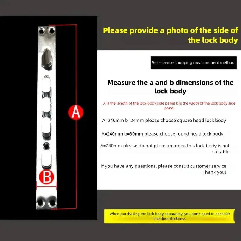 Anti-Theft Mechanical Door Locks for Engineering Use: Square Head Body (24x240mm) and Cylindrical Lock (30x240mm) view 4