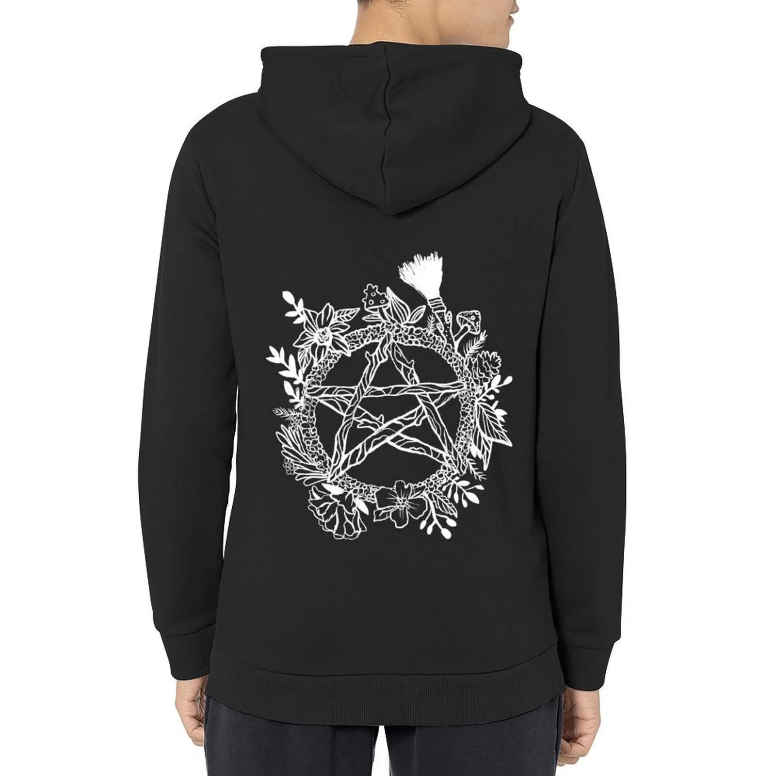 

Pentacle Wreath Wiccan Witchy Pagan Goth Hoodie autumn clothes autumn hooded shirt fashion men anime hoodie