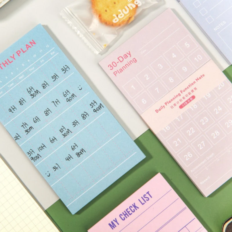 50 Sheets Daily Weekly Monthly Planner Notepad Time Scheduler Things To Do List Checklist Self-stick Memo Pads Sticky Notes