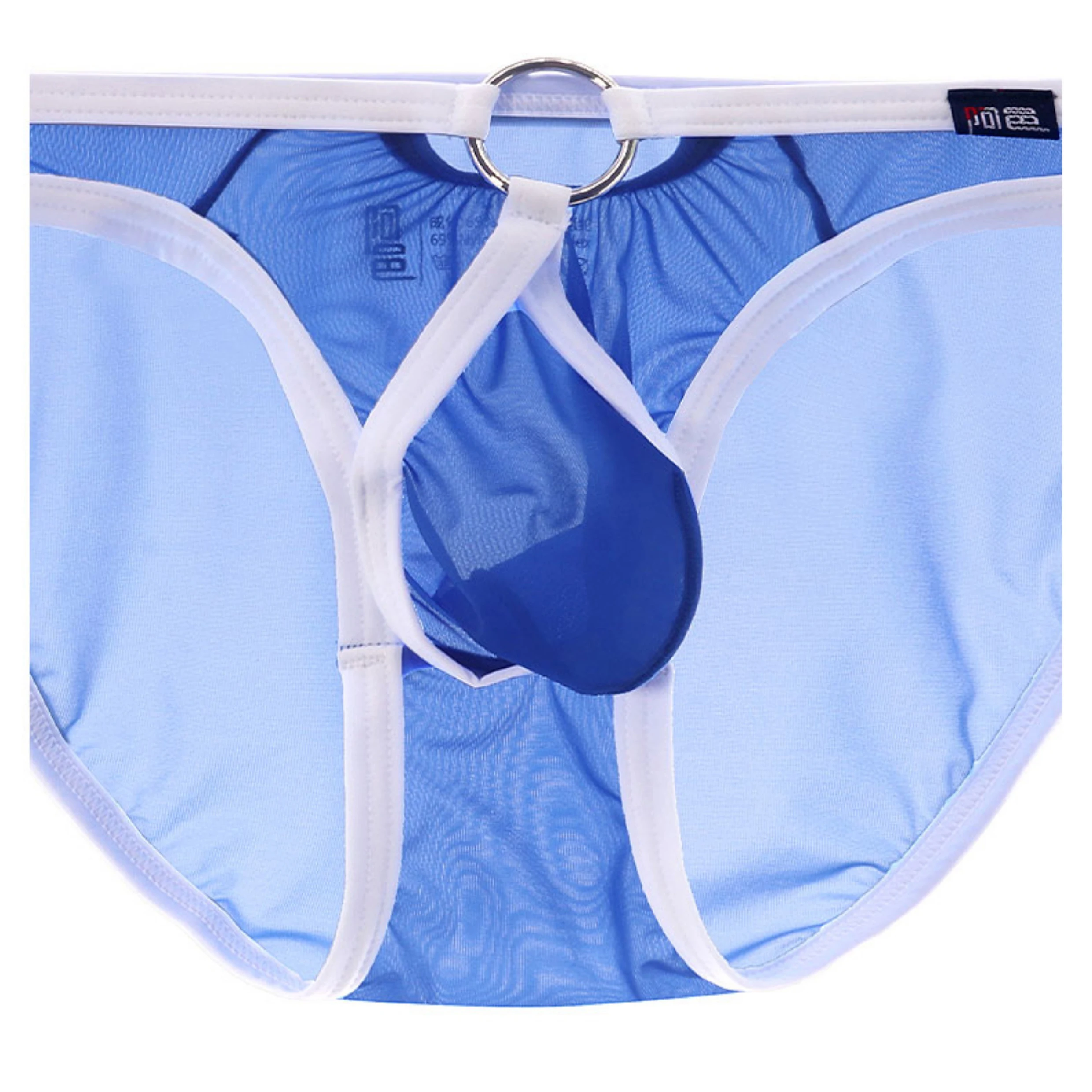 Men's underwear triangle underpants sexy low waist ultra-thin high cross tight single layer U convex briefs